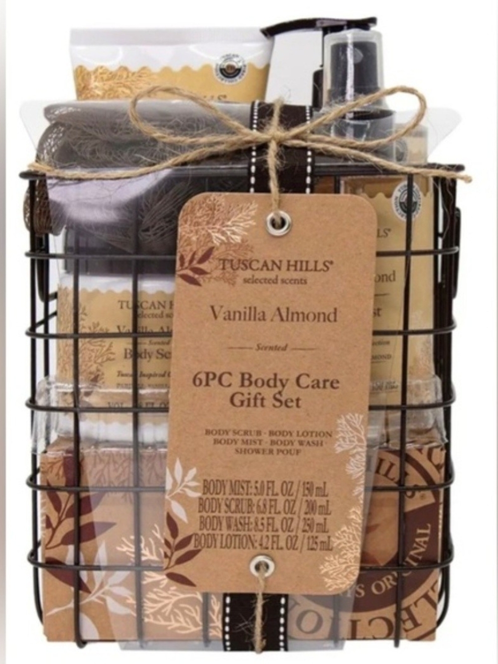 Vanilla Almond 6pc Saphora Body Spa Gift Set Tuscan Hills New